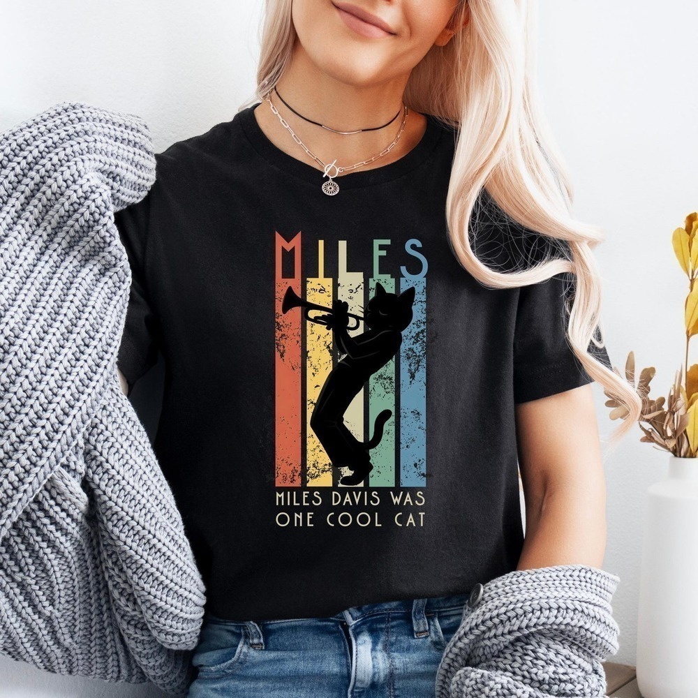 Miles Davis Jazz Cat Graphic Unisex Music Fan T-Shirt